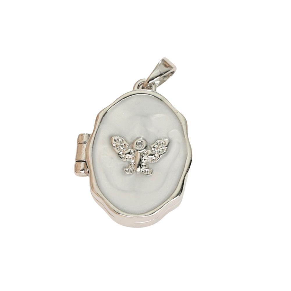 Zircon Photo Box Pendant Foldable Design Couple Chain Pendant Personalized DIY Accessories Gifts