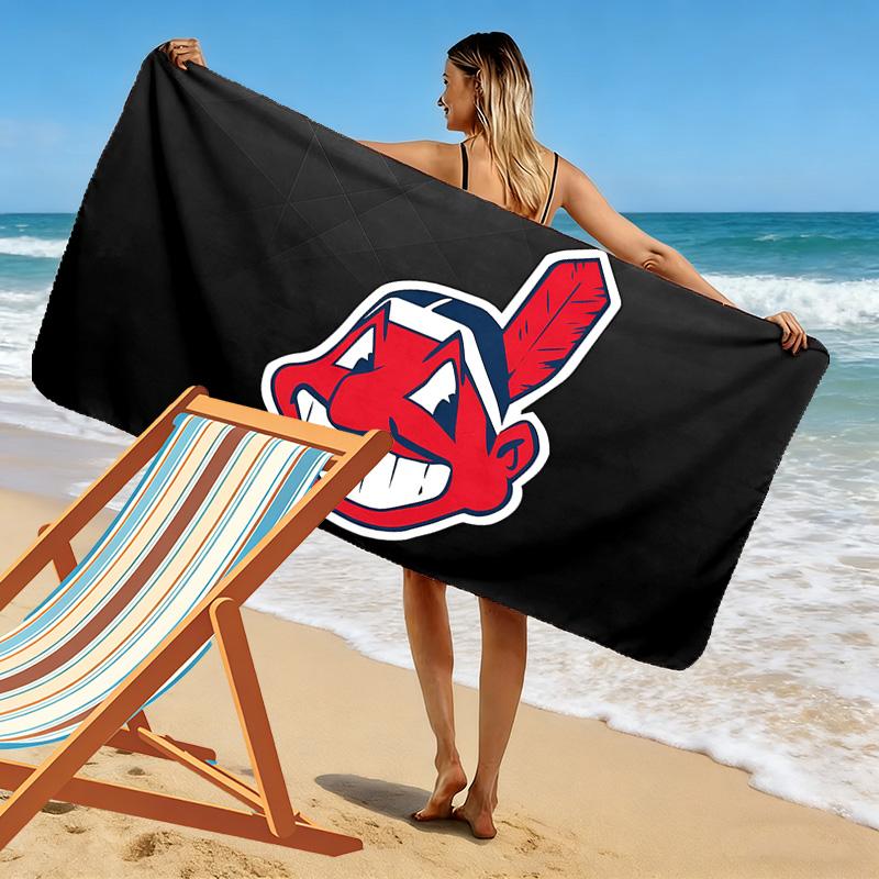 Пляжное полотенце с принтом Cleveland Indians, большое, мягкое, быстросохнущее, для пляжа, кемпинга, плавания
