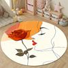 Elegant Round Abstract Multicolor Rug Pad, Non-Slip Floor Mat for Nursery