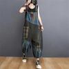 Spring Summer Denim Overalls for Women Big Pockets Loose Long Jeans Jumpsuits Sleeveless Spaghetti Strap Suspenders Female