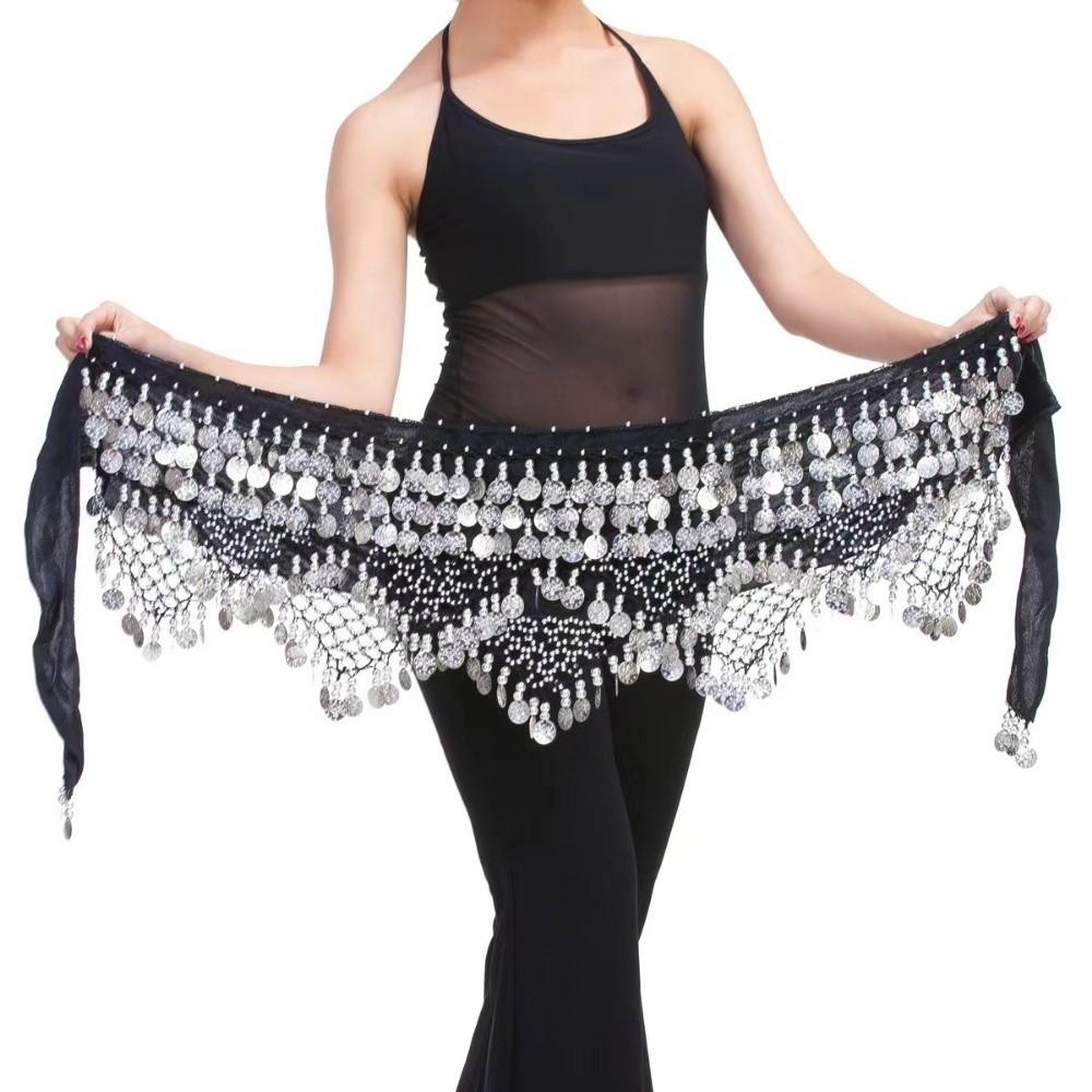 Creative Dancing Waist Belt Glitter Sequins Belly Dance Hip Scarf  Dancer Accessories