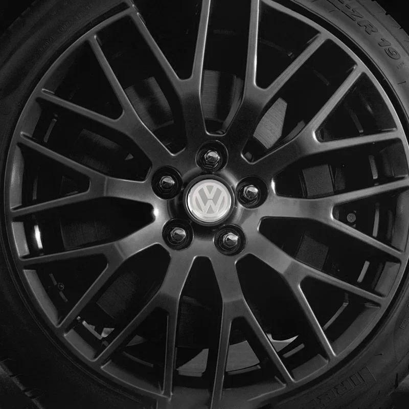 Car Wheel Center Hub Caps Sticker Metal Car Key Chain Ring For Volkswagen VW R GTI Golf 6 Amarok T5 Phaeton Teramont ID3 Tiguan ED1