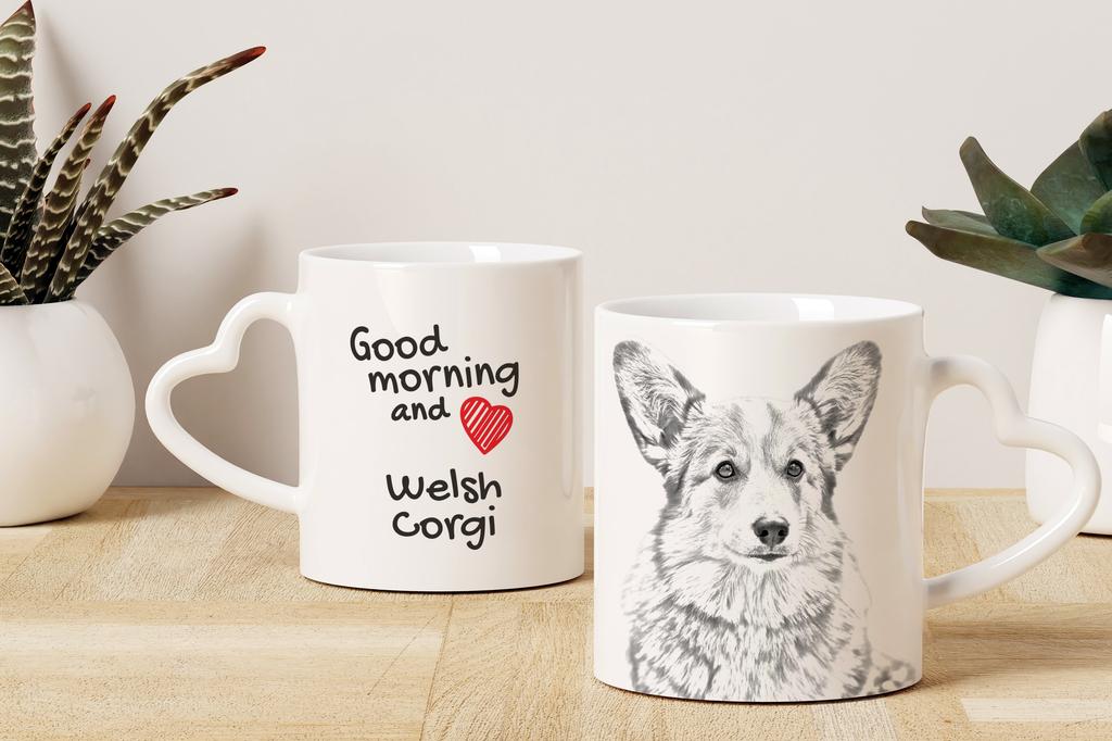 Pembroke Welsh Corgi - cup with a dog, adorable cup with a heart-shaped handle, universal gift from the Art-Dog brand