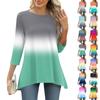 3/4 Sleeve Tunic Tops For Women Printed Daily Weekend Loose Fit  Fashion Basic Round Neck T Shirt