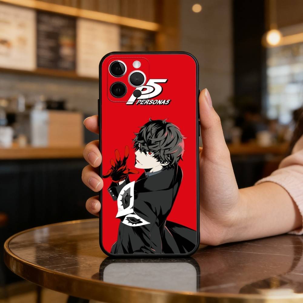 Крутой чехол для телефона в стиле аниме P-Persona 5 Для iPhone 17,16,15,14,13,12,11 Plus,Pro Max, Мягкий силиконовый черный чехол