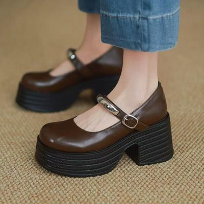 Модный дизайнер Женские туфли Мэри Джейн Элегантные туфли на высоком каблуке Платформа 2025 Новые туфли Летняя модная обувь Бренд Платье Zapatos Mujer