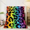 3D Colorful Leopard Theme Print Flannel Blanket Children's Air Conditioning Blanket Lunch Blanket for Daughter Girlfriend Gifts