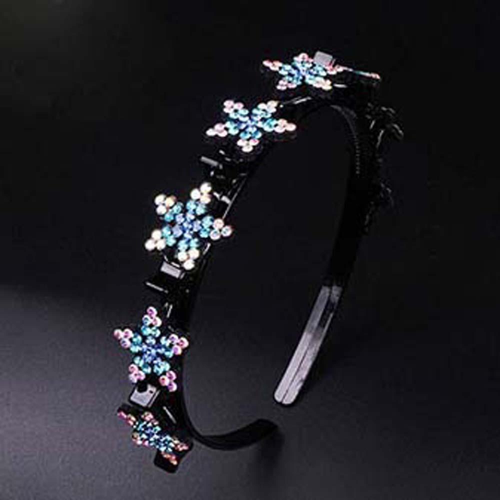 Elegant Women Pearl Hair Hoop Sweet Rhinestone Bangs Clip Headband Hair Bands with Clips Gifts