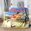 Pinocchio Flannel Throw Blanket, Classic Cartoon Puppet Character Print Soft Blanket for Sofa Bed Home Decor