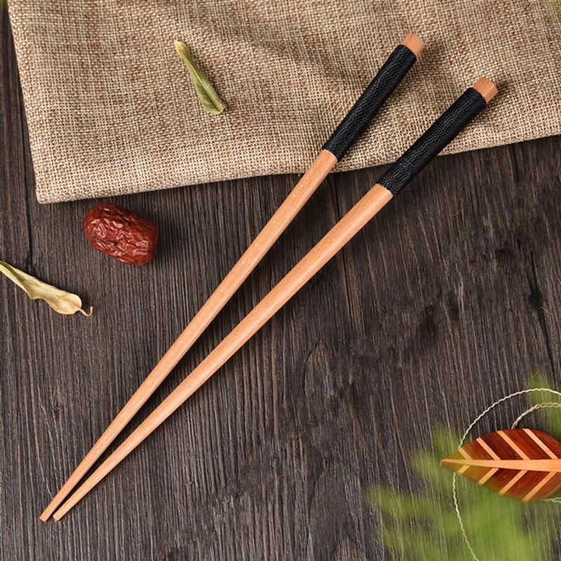 1 Pair of Twisted Wire Wind Wood Chopsticks, Anti Roll Rosewood Bamboo Chopsticks, Household Tableware Chopsticks, High-quality Wooden Chopsticks