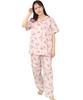 Hello Kitty Shirt Short Long Top and Bottom Room Ribbon Hello Kitty [SAZAC] Pajamas, Broadcloth, 100% Cotton, Women's, Sleeves, Pants, Set, Wear,