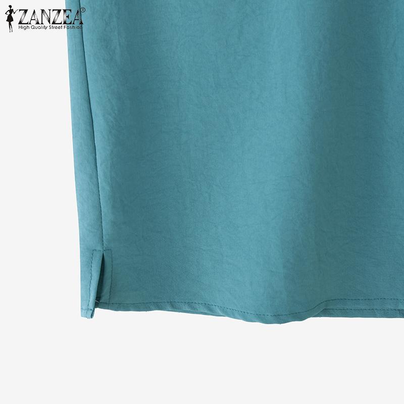 ZANZEA Женские классические летние повседневные топы-безрукавки с воротником