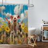 1PC Farm Pigs Pattern Printed Shower Curtain, Funny Style, Waterproof, with 12 Hooks, Bathroom Showers, Bathtub, Home Use