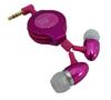 Excel Sound Retractable Aluminum Housing In-Ear Headphones, Pink EH-R37 PK