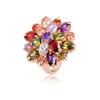 Lady's Alloy Ring Fashion Women Weding Colorful Flower Statement MIT