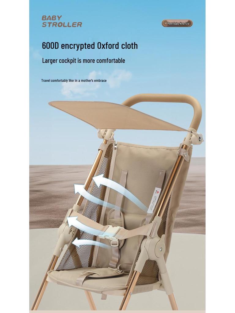 Lightweight High Landscape Baby Stroller with Tray | One-Button Fold & Portable Design