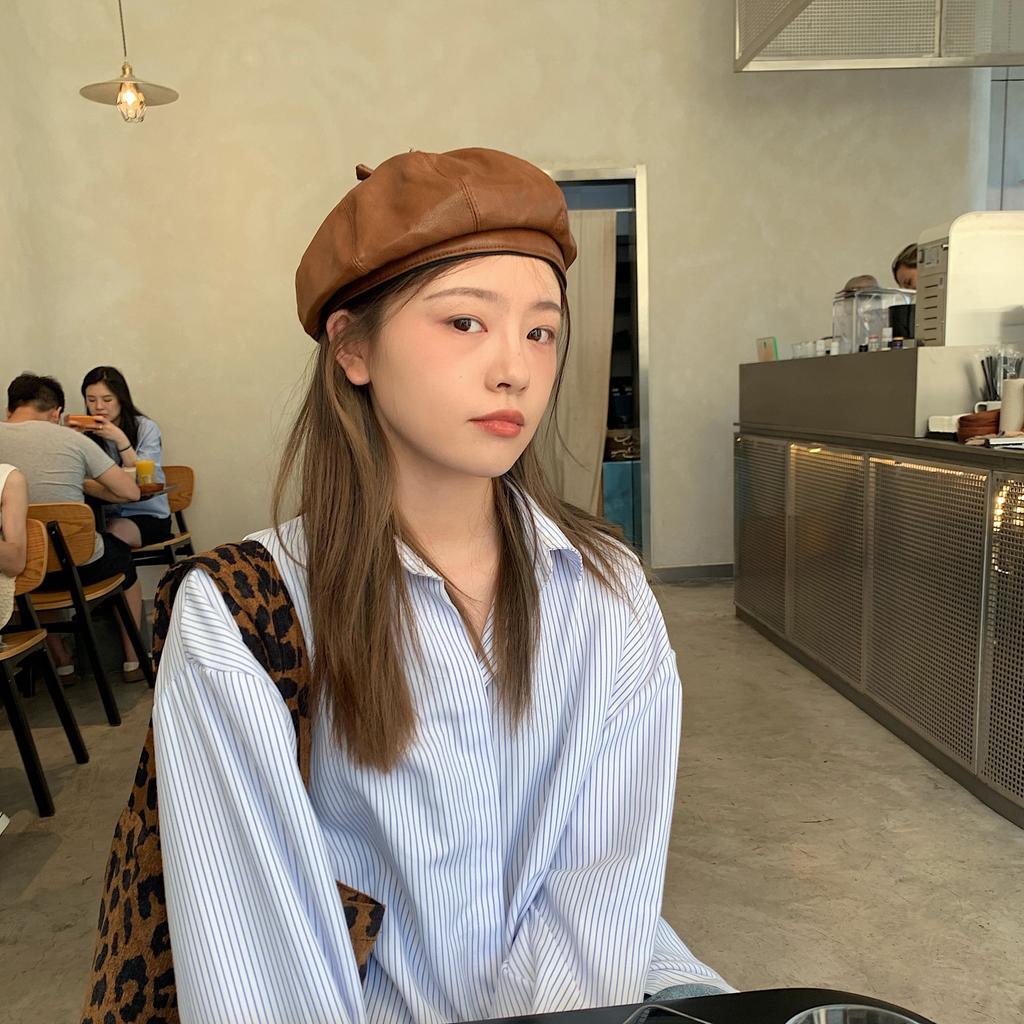 Осень и Зима Художественная Шляпа Британский Ретро Пу Берет Корейская Восьмиугольная Шляпа Тренд