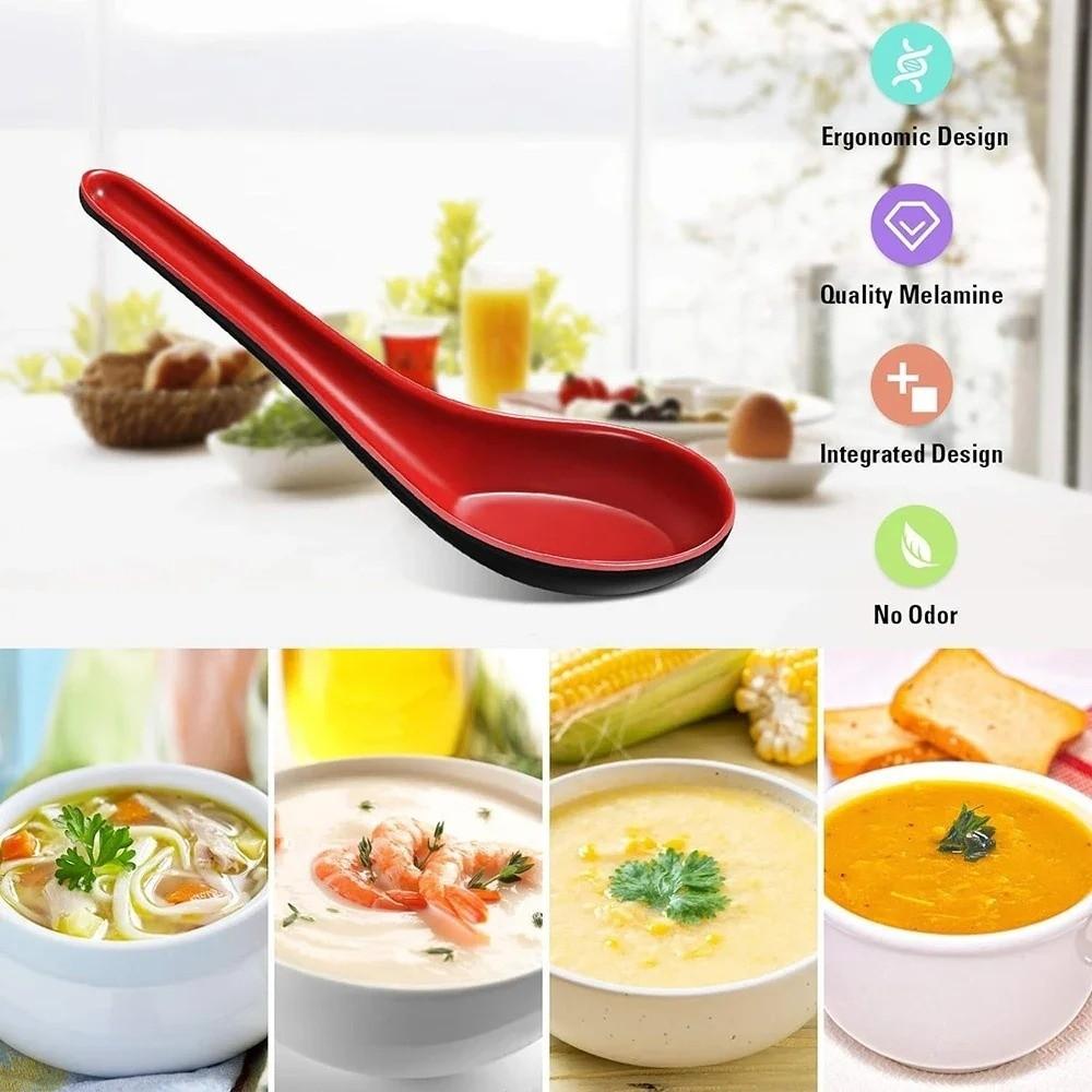 1/5/10pcs Heat-resistant Soup Spoon Bicolor Rice Spoons Japanese Style Tablespoon Kitchen Cutlery