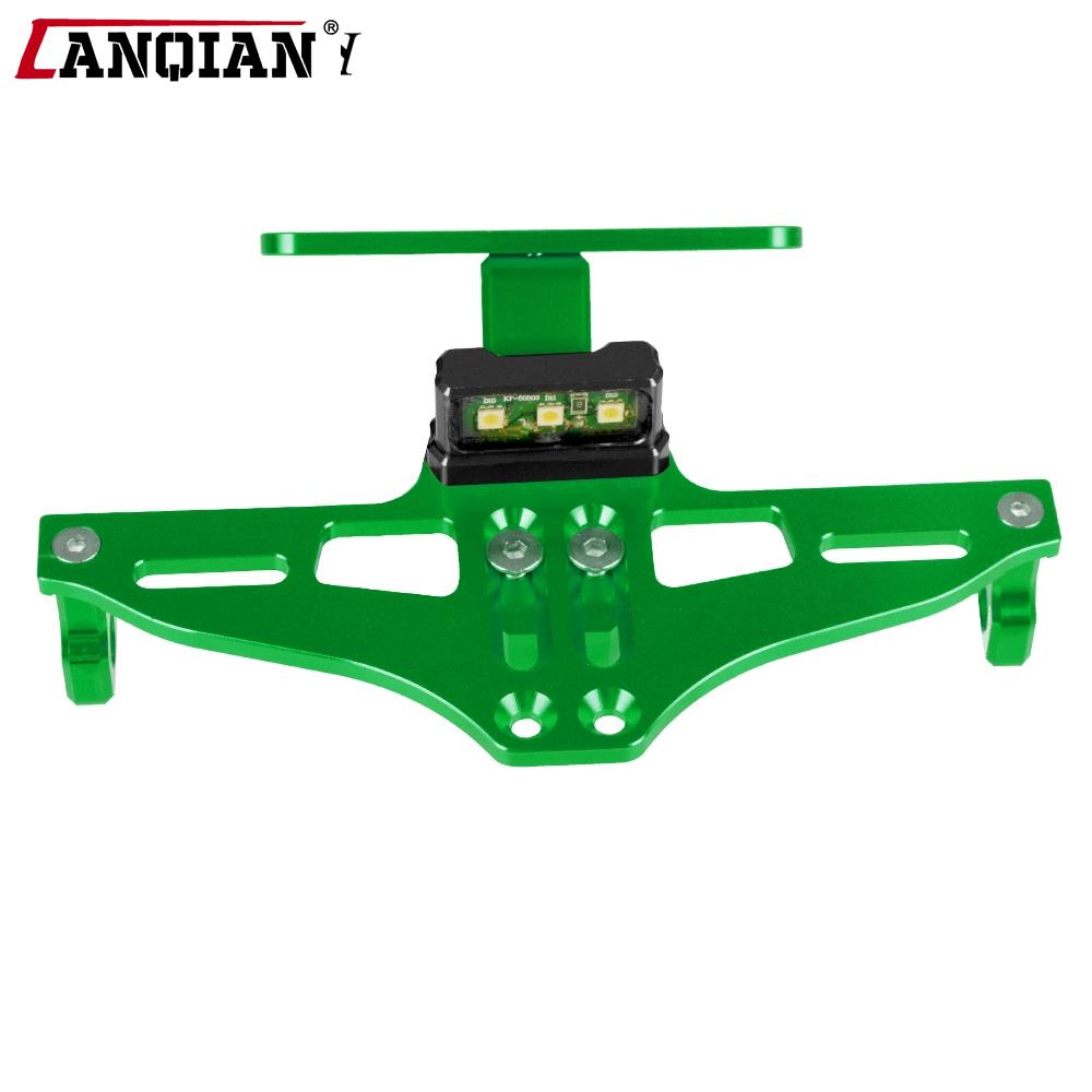 Universal Motorcycle License Plate Bracket With Light For Plate FOR KAWASAKI Z650 Z1000SX Z900 Z900RS NINJA 650 VERSYS 650
