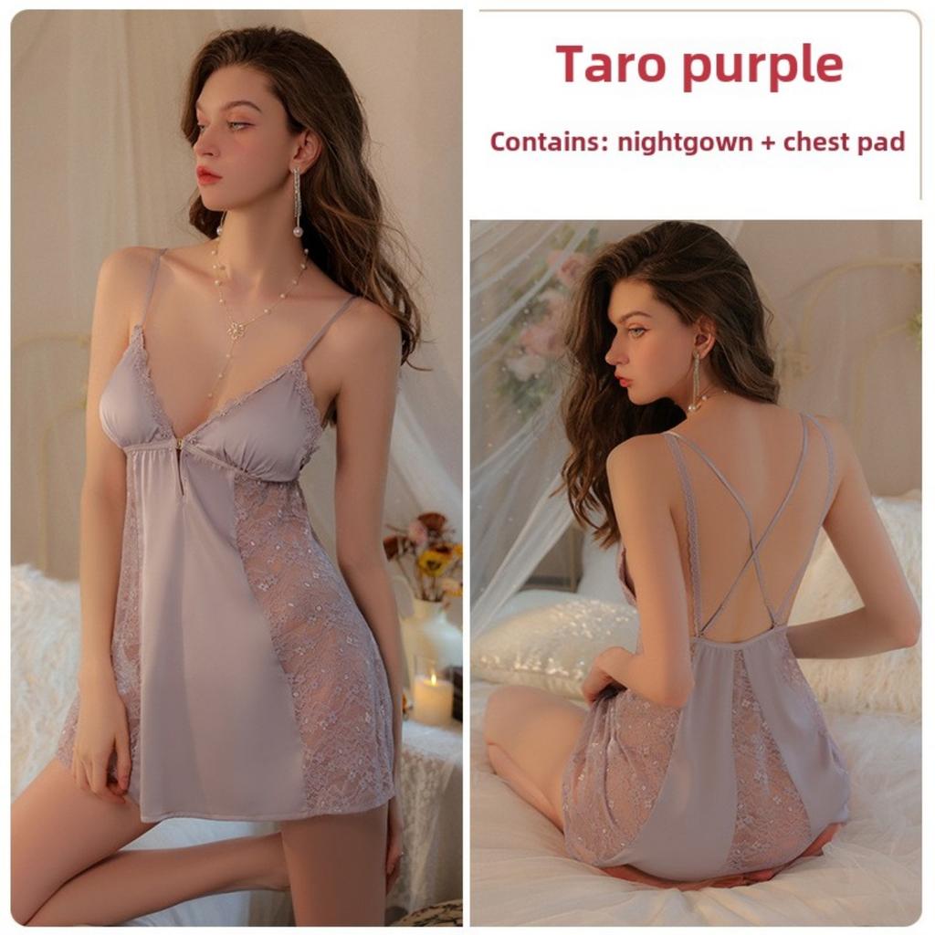 Сексуальная пижама Pure Desire Кружево Однотонная Юбка на бретелях Кружевная утренняя накидка Накидка Комплект домашней одежды