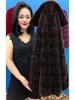 Plus Size Stylish Long-Sleeve Faux Mink Velvet Coat for Middle-Aged and Elderly Women