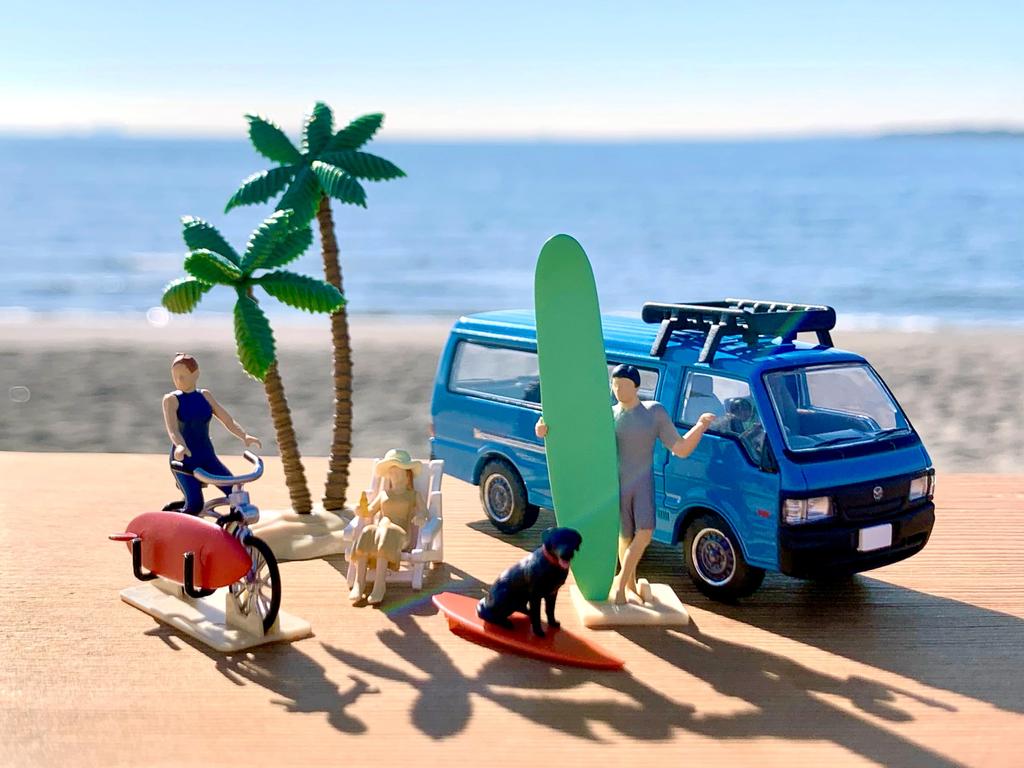 Geocolle Car Snap 19b Surfing 2 Bongo Brownie ABS ПВХ куклы и аксессуары частично набор мини-машин 64# (Мазда включена) смола, (окрашенный, собранный) +