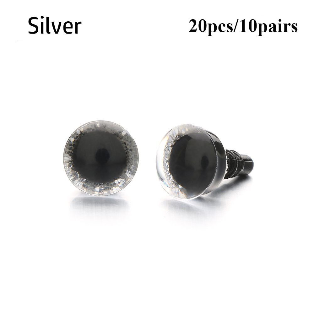 20pcs/10pairs 8 Colors Puppet Crystal Eyes with Washer Glitter Crystal Eyes DIY Doll Accessories