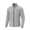 Li Ning Running Series Solid Color Zip-Up Stand Collar Comfortable Breathable Versatile Casual Jacket Men Jackets Light-Gray AWDU573-5