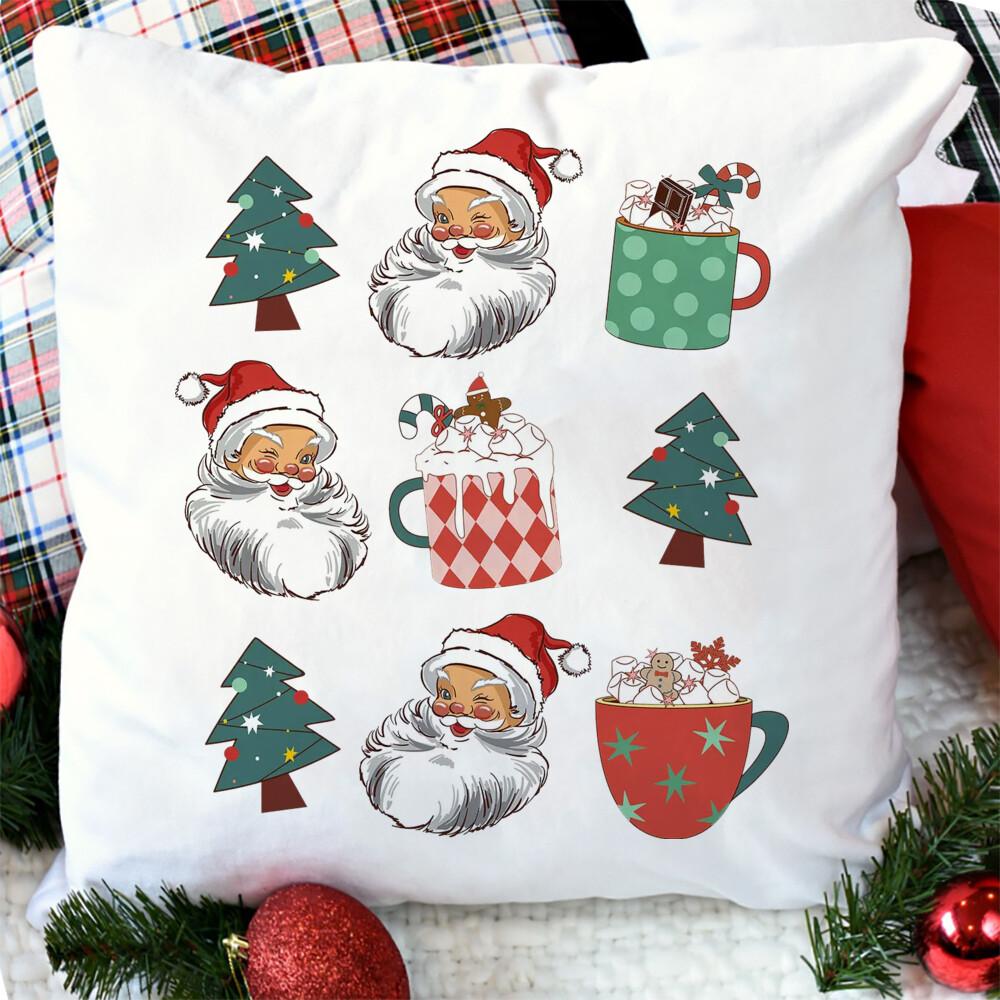 Чехол для подушки с рождественским узором для дивана, чехол для подушки с рождественским принтом, декор для комнаты для рождественской вечеринки