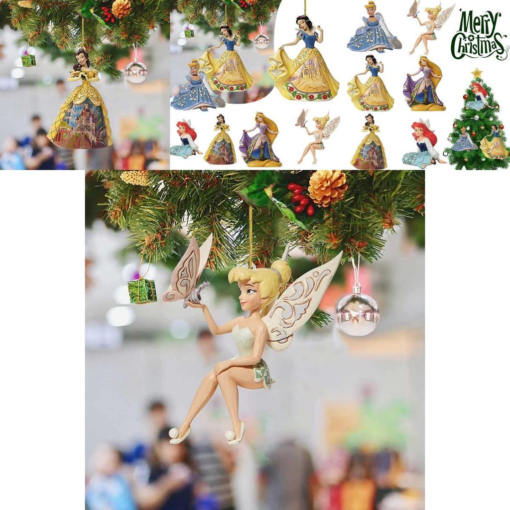 Delightful Snow White Ariel Belle Rapunzel Acrylic Pendant Ornaments Xmas Tree Decor