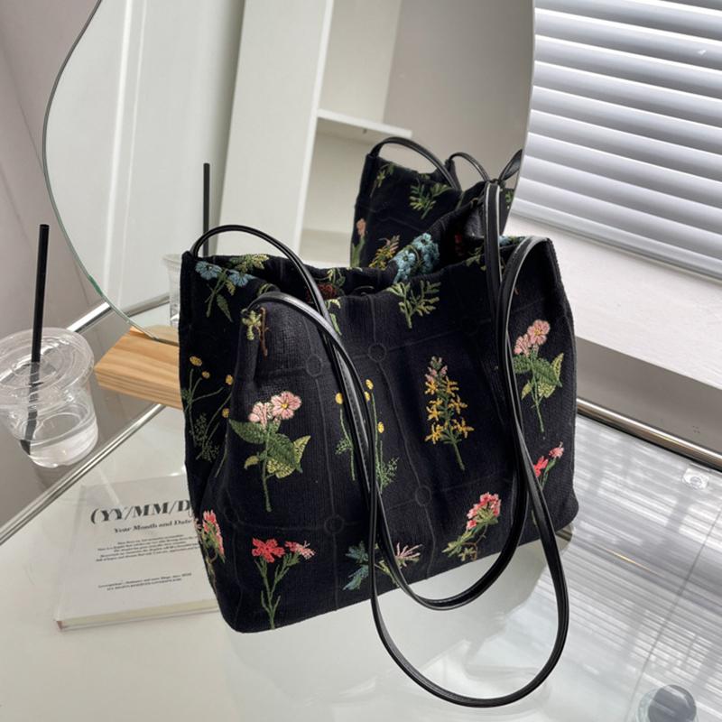 Large-capacity Bag Women's Summer Versatile Canvas Casual Shoulder Bag High-end Class Commuting Tote Bag