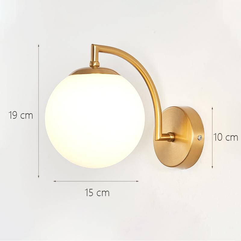 Decorative Modern Wall Lamp with Glass Shade Bedside Bedroom Loft Design Up Down Iron Led Night Lights Gold for Home Mirror E27