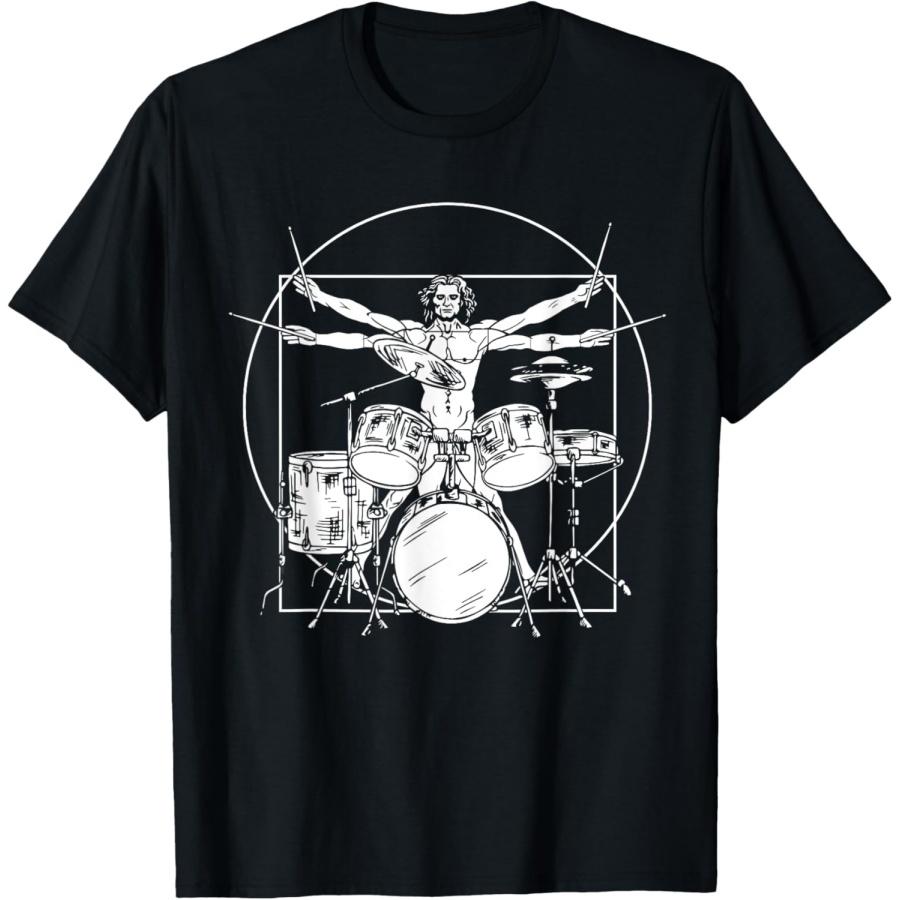 Футболка Vitruvian Drummer Da Vinci Drums Rock
