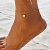 Love Heart Beads Double Layer Anklet Vintage Beach Ankle Bracelet For Women Wedding Accessories