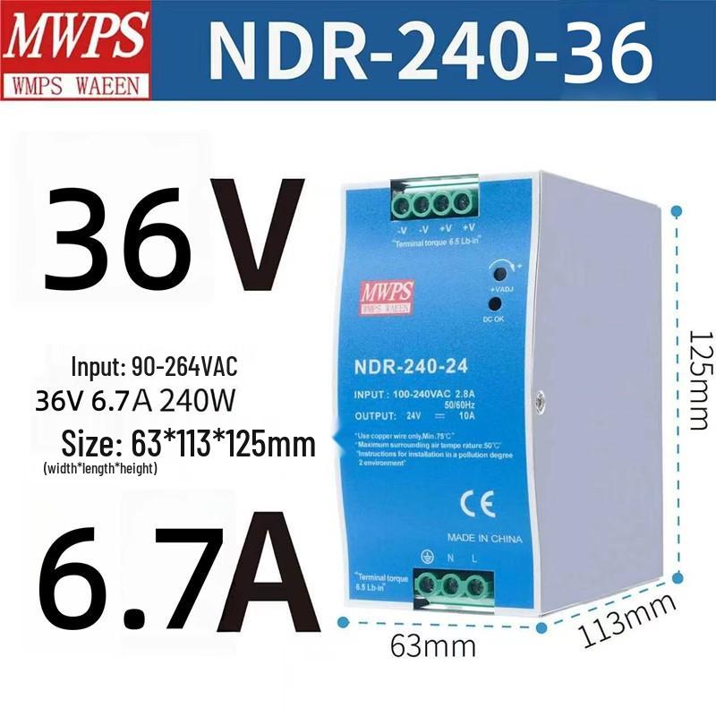 Блок питания для DIN-рейки NDR/EDR - от 75 Вт до 480 Вт, DC 12В, 24В, 36В, 48В