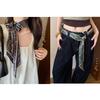 Cashmere Floral Silk Scarf: Women's Summer Thin Retro Ribbon, Neck Tie & Waist Accessory