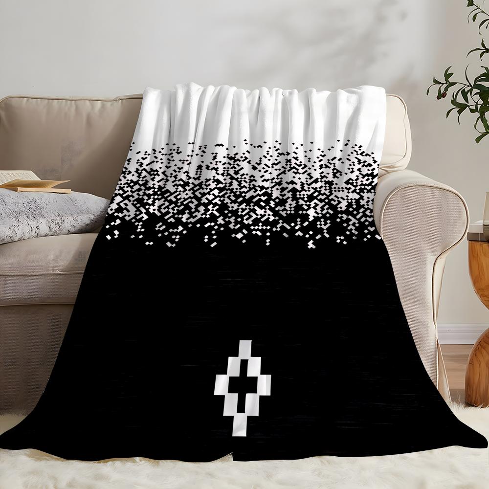 Trend Brand M-Marcelo Burlon Throw Kid-Friendly Flannel Throw Blanket Soft Warm Anti-Static Washable All Season
