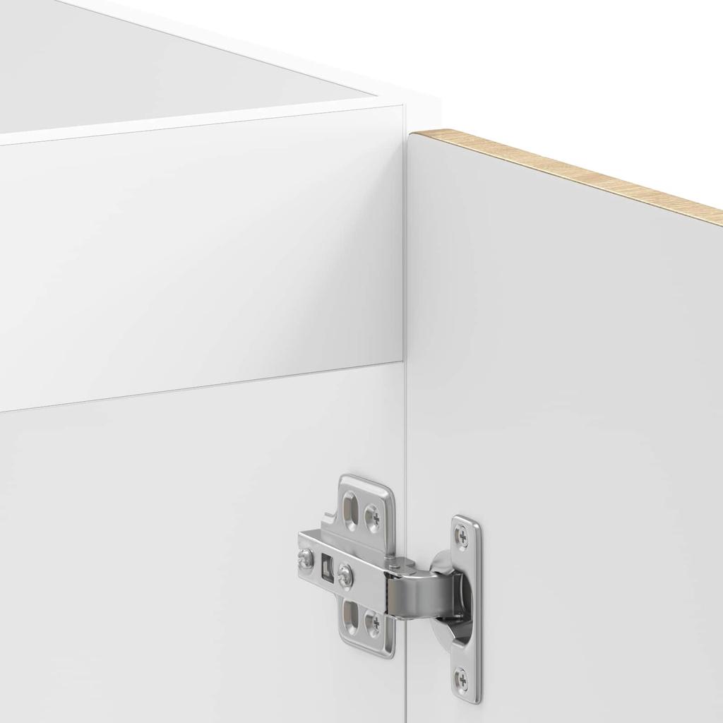 Porto Bathroom Vanity Unit with Washbasin 2 pcs Brown Particleboard