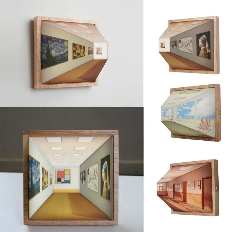 3D Naked Eye Visual Night Light, Креативный настенный декоративный светильник, Светодиодные лампы с трехмерным визуальным эффектом, Уникальная офисная атмосфера