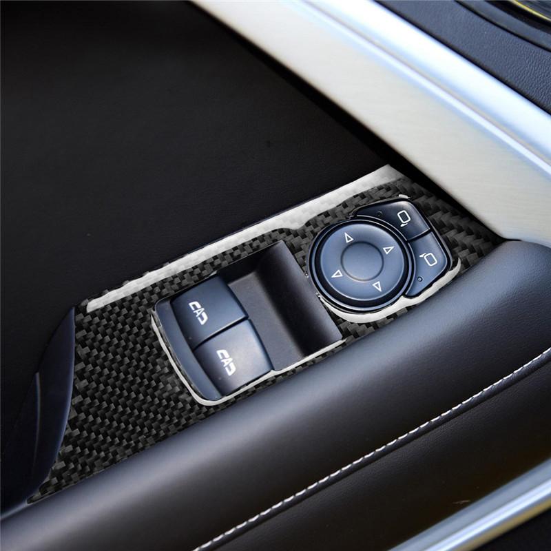 Fits For Chevrolet Camaro 2017-2019 Car Accessories Window Lift Panel Carbon Fiber Car Sticker 3D Cool Interior Decoration