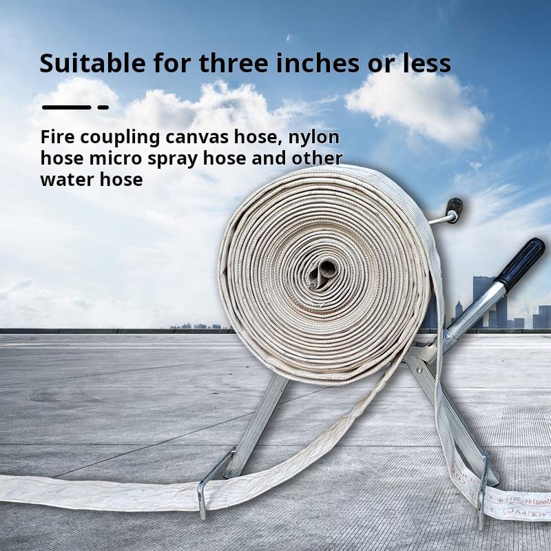 Portable Fire Water Pipe Storage Device All Metal Hose Reel Tool Foldable Manual Pipe Winding Device Farmland Irrigation Tool
