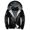 Men's Personalized Casual Printing Long Sleeve Zipper Sweater Thick Cotton Suit Winter