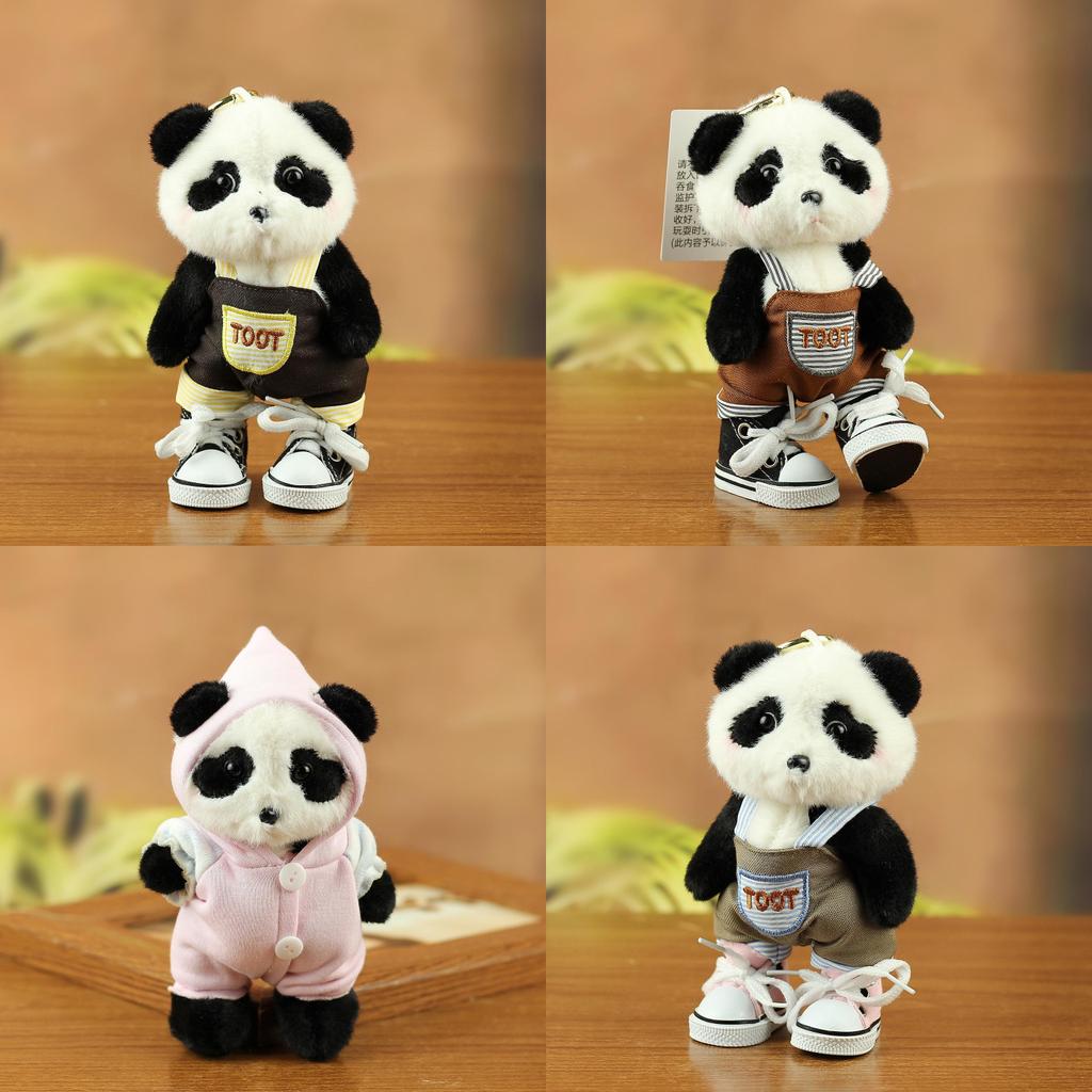 Adorable Panda Stuffed Animal With Movable Limbs And Pp Cotton Filling For Kids Room Decor And Play