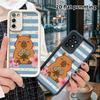 Phone case: 2D flat Samsung Galaxy A34 A35 M05 M06 S20 S22 S21 FE Plus 5G protective case, holding a little daisy capybara, Christmas and Halloween gi