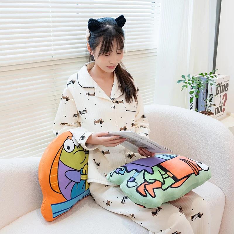 Cartoon Bikini Bottom Ugly Fish Plush Pillow Funny Soft Stuffed Cushion Home Decor Gift For Anime Fans
