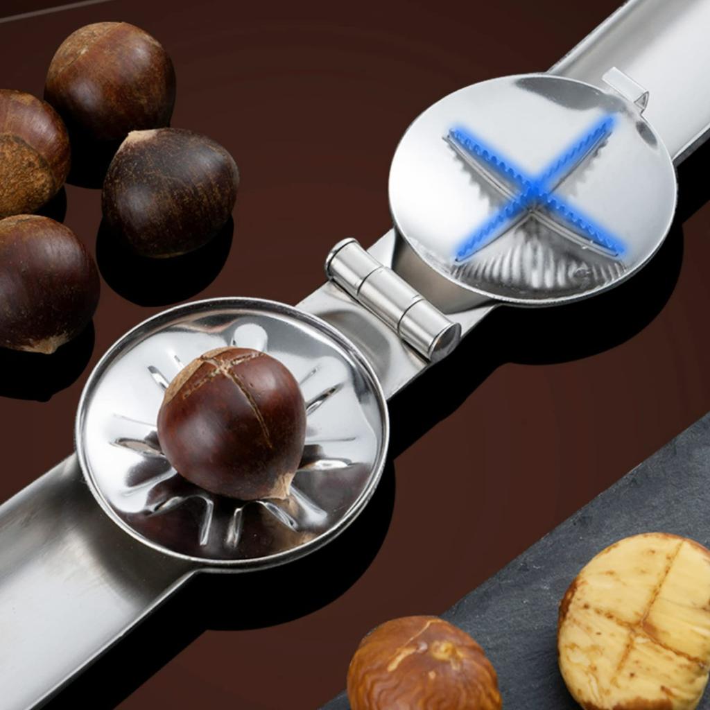 Stainless Steel Chestnut Opener Nuts Peeler Shelling Walnut Cracker Sheller Portable Chestnut Nut Cutter Cracker for Nuts Gadget