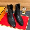 Luxury High Heels Men Ankle Combat Boots Male Comfortable Business Dress Shoes Pointed Toe Cowboy Boots Chelsea Shoes