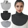 Fake Collar Striped Print High Collar False Scarf Soft Comfortable Velvet Winter Collar Decorative Bottoming Tops False Collar