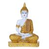 Статуя сидящего Будды из полирезины, экспонат для домашнего декора, украшения, подарка, подарочных товаров 1 фото (Белый Золотой)