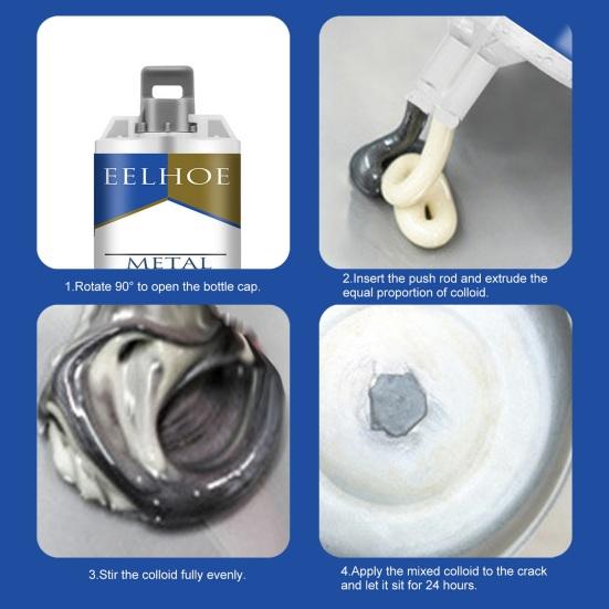 Клей для ремонта металла Быстросохнущий Сильная липкость Жаростойкий Устойчивый к старению Водонепроницаемый клей AB для металла Чугунный клей